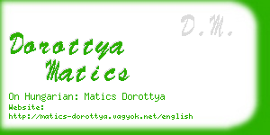 dorottya matics business card